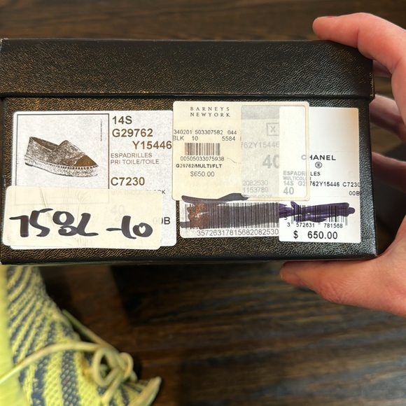 Chanel Espradrilles Pri Toile/Toile Size 40. Worn Once Excellent Condition - Picture 4 of 4